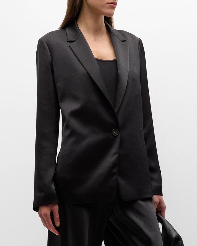 Womens Fluid Satin Blazer Product Image