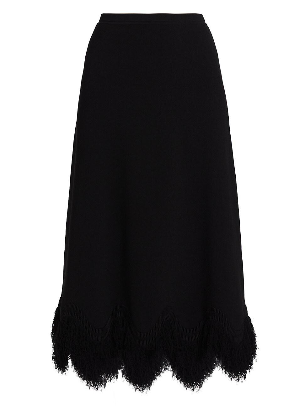 Womens Paulina Fringe Knit Maxi-Skirt Product Image