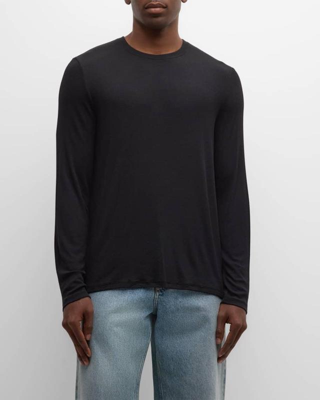 Mens Rib-Knit Modal Long-Sleeve T-Shirt Product Image