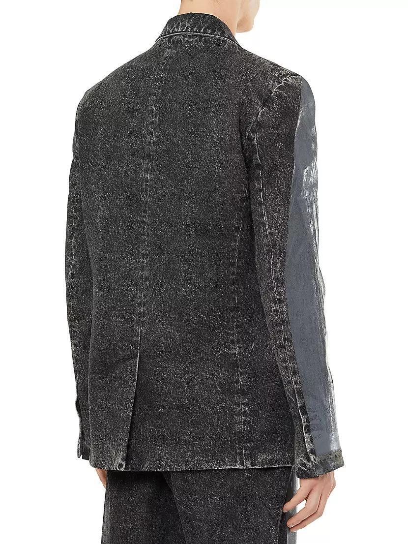 Coated Denim Double-Breasted Jacket Product Image