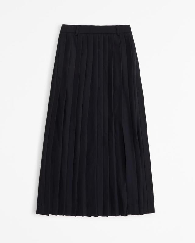 Mid Rise Pleated Maxi Skirt Product Image