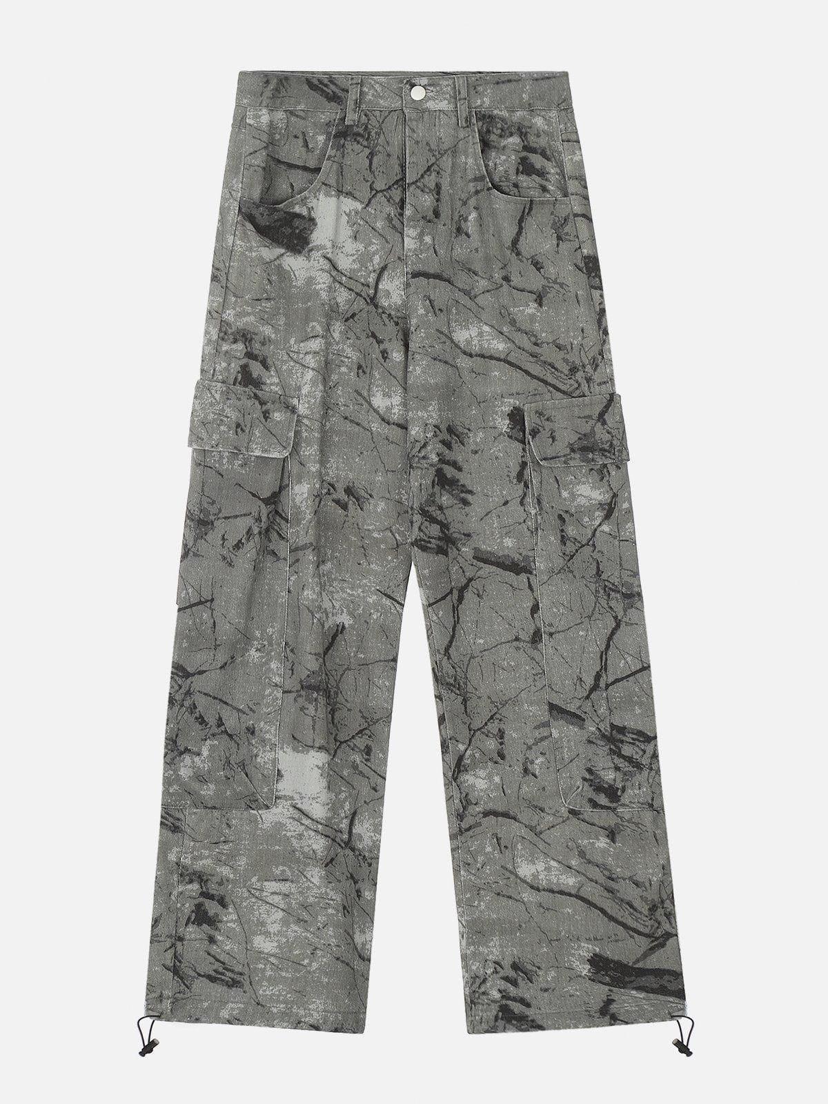 Aelfric Eden Grey Camouflage Cargo Pants Product Image