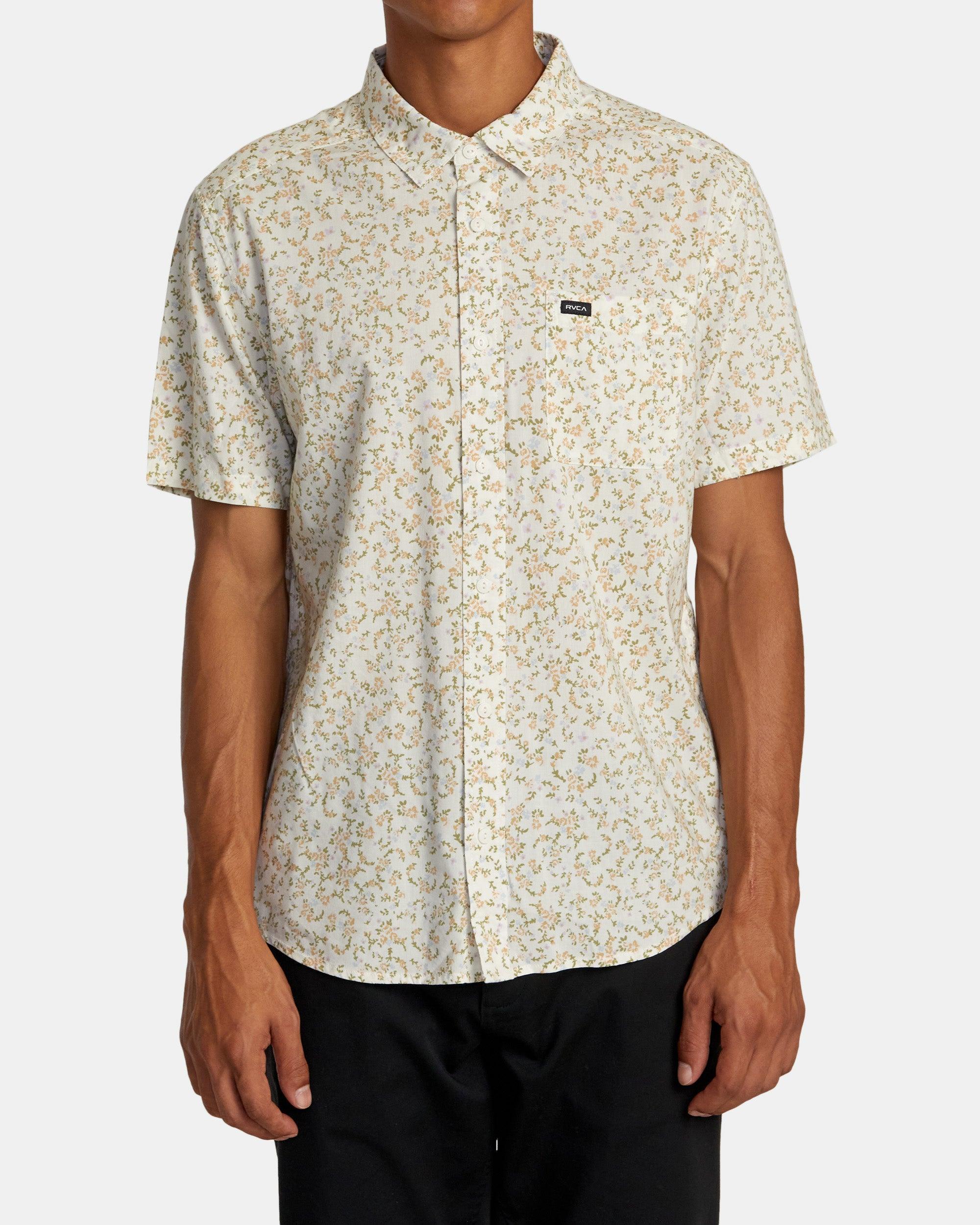 Botanical Short Sleeve Woven Shirt - Natural Product Image