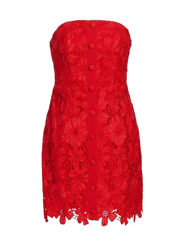 Womens Lace Strapless Minidress Product Image