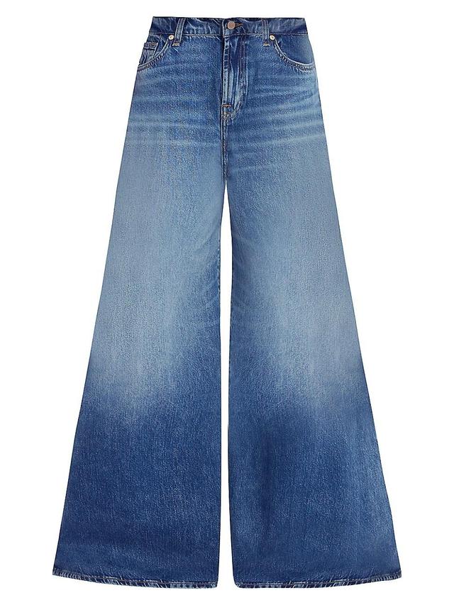 Womens Willow Mid-Rise Palazzo Jeans Product Image