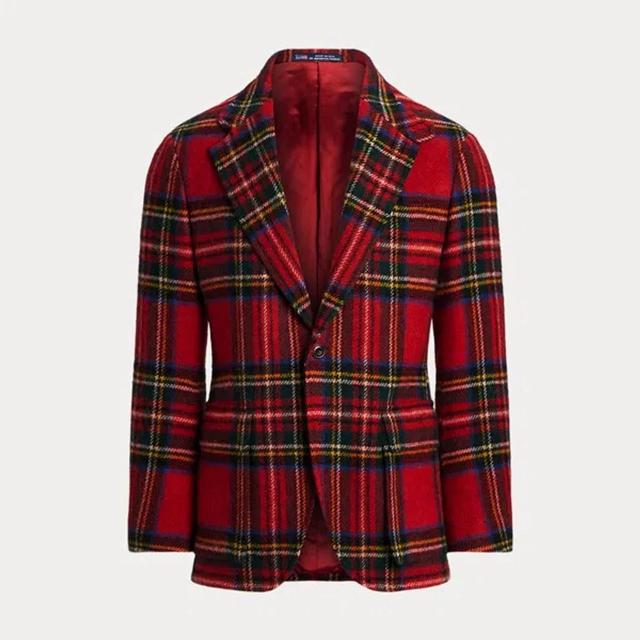 POLO RALPH LAUREN The Rl67 Plaid Tweed Jacket In Red Product Image