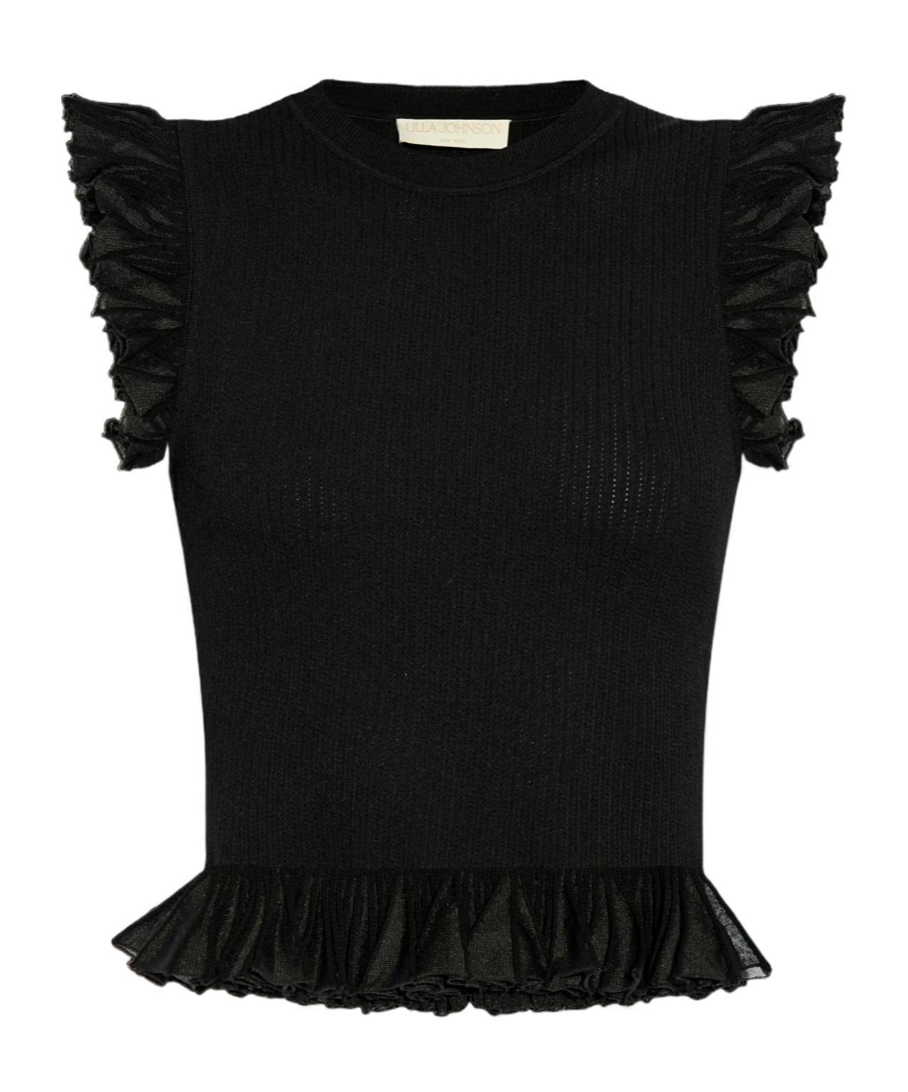 ULLA JOHNSON Leila Top In Noir In Black Product Image