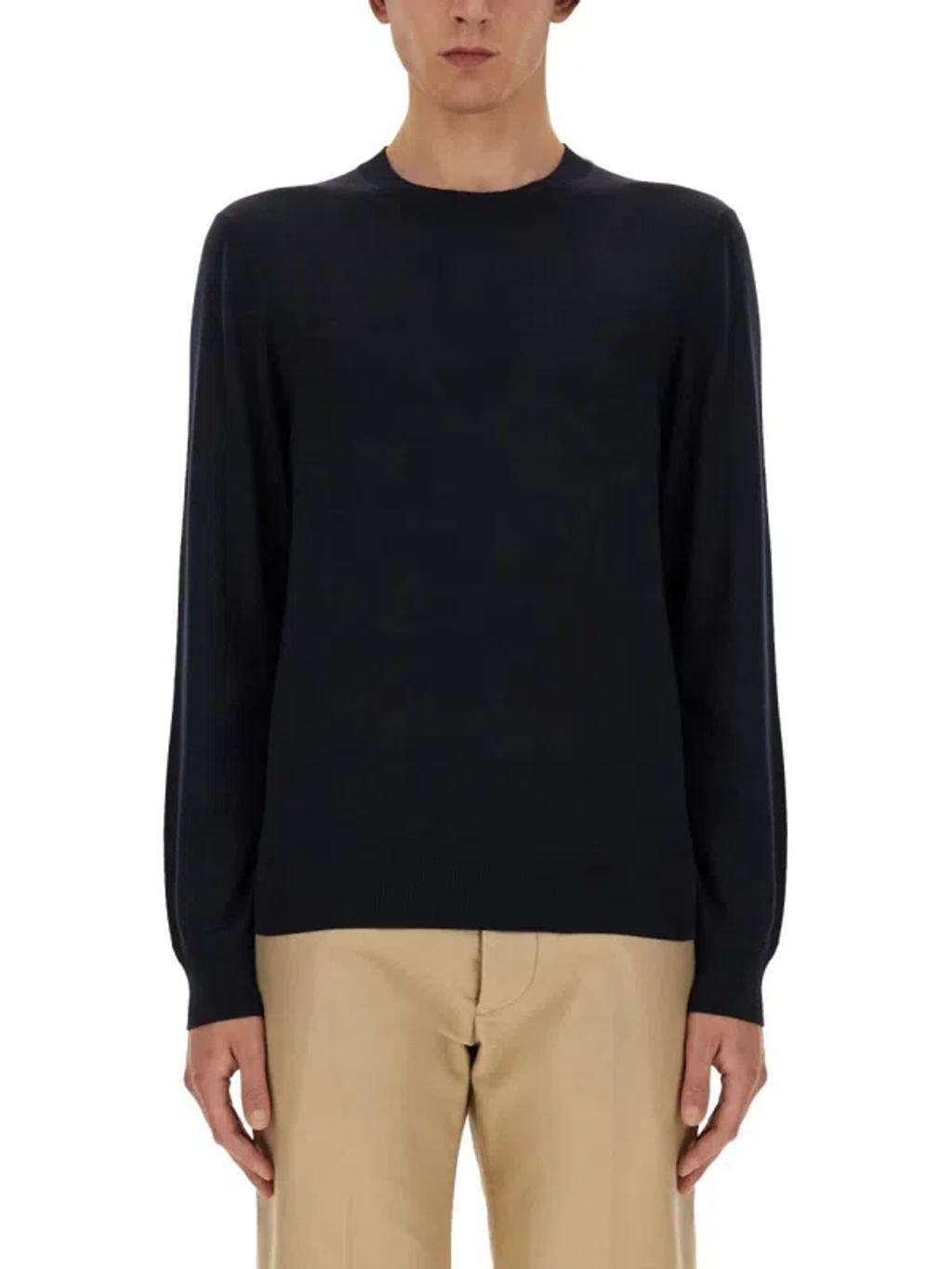 TOM FORD Blue Fine-knit Wool Sweater Product Image