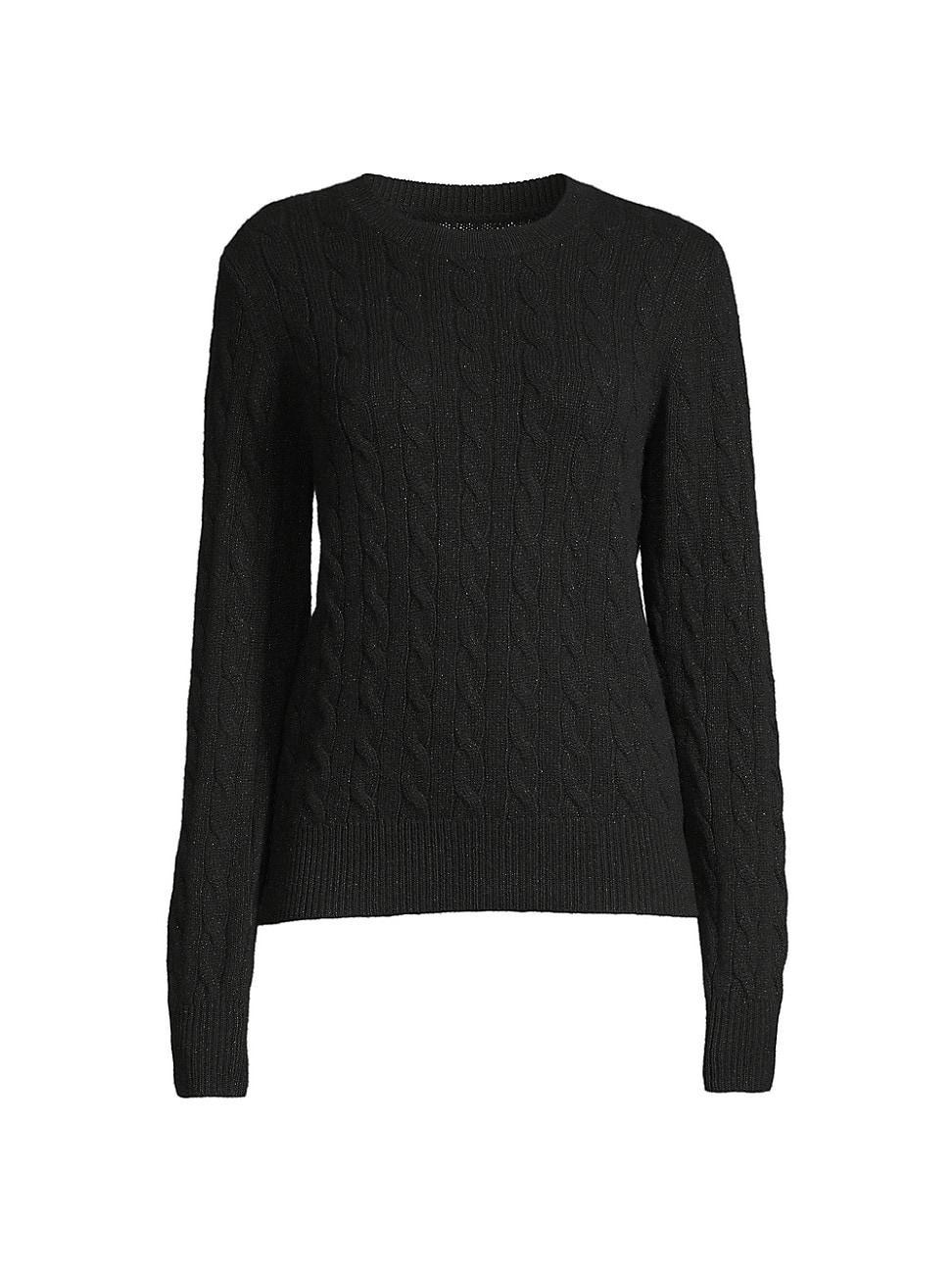 Womens Cashmere Cable-Knit Crewneck Sweater Product Image