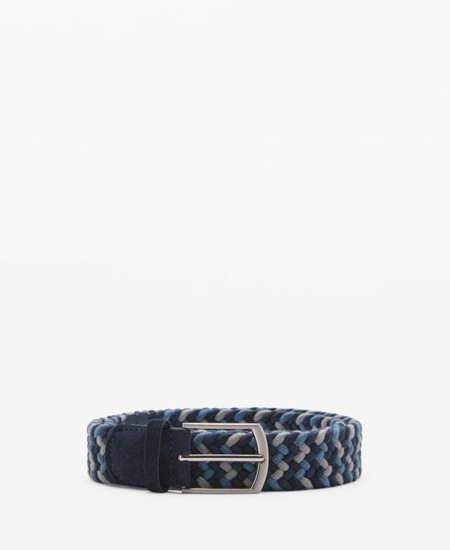 Braided elastic colored belt - Men | MANGO USA Product Image