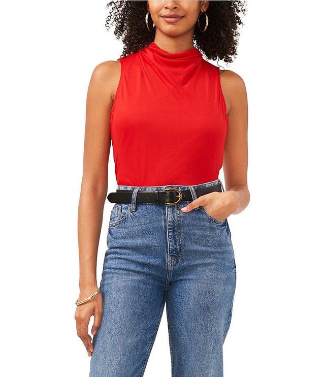 Vince Camuto Mock Neck Sleeveless Mesh Top Product Image