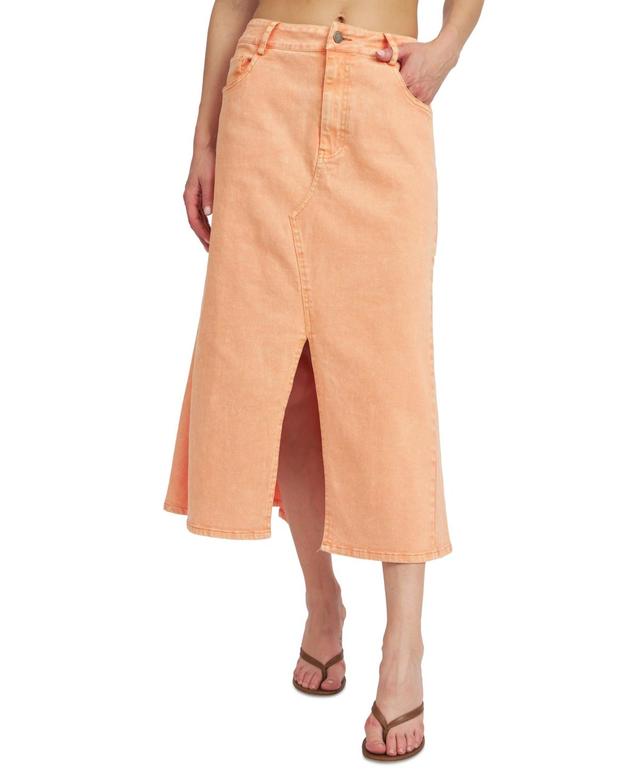 En Saison Womens Isobel Colored Denim Midi Skirt Product Image