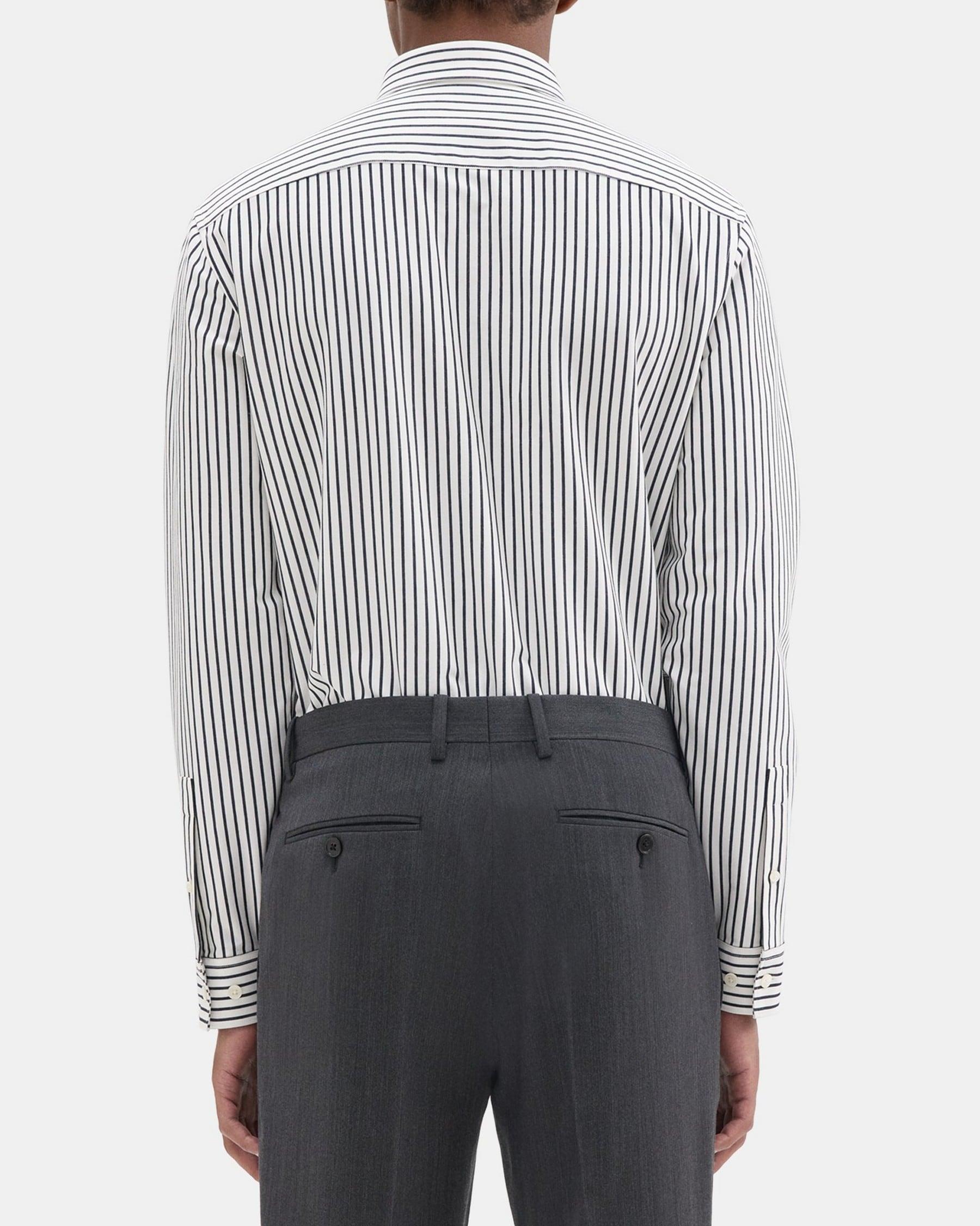 Tailored Shirt in Striped Structure Knit Product Image