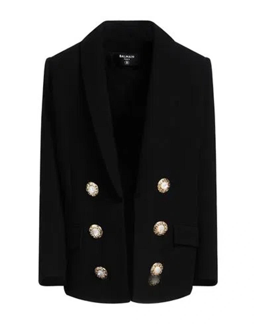 BALMAIN Woman Blazer Black Size 4 Virgin Wool, Viscose, Cotton Product Image