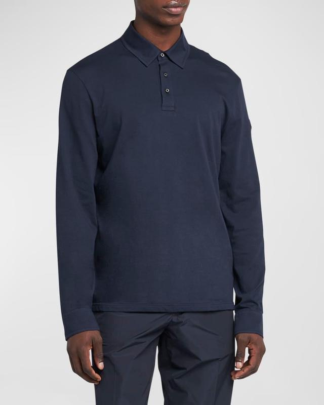 Men's Cashmere Long-Sleeve Polo Shirt Product Image