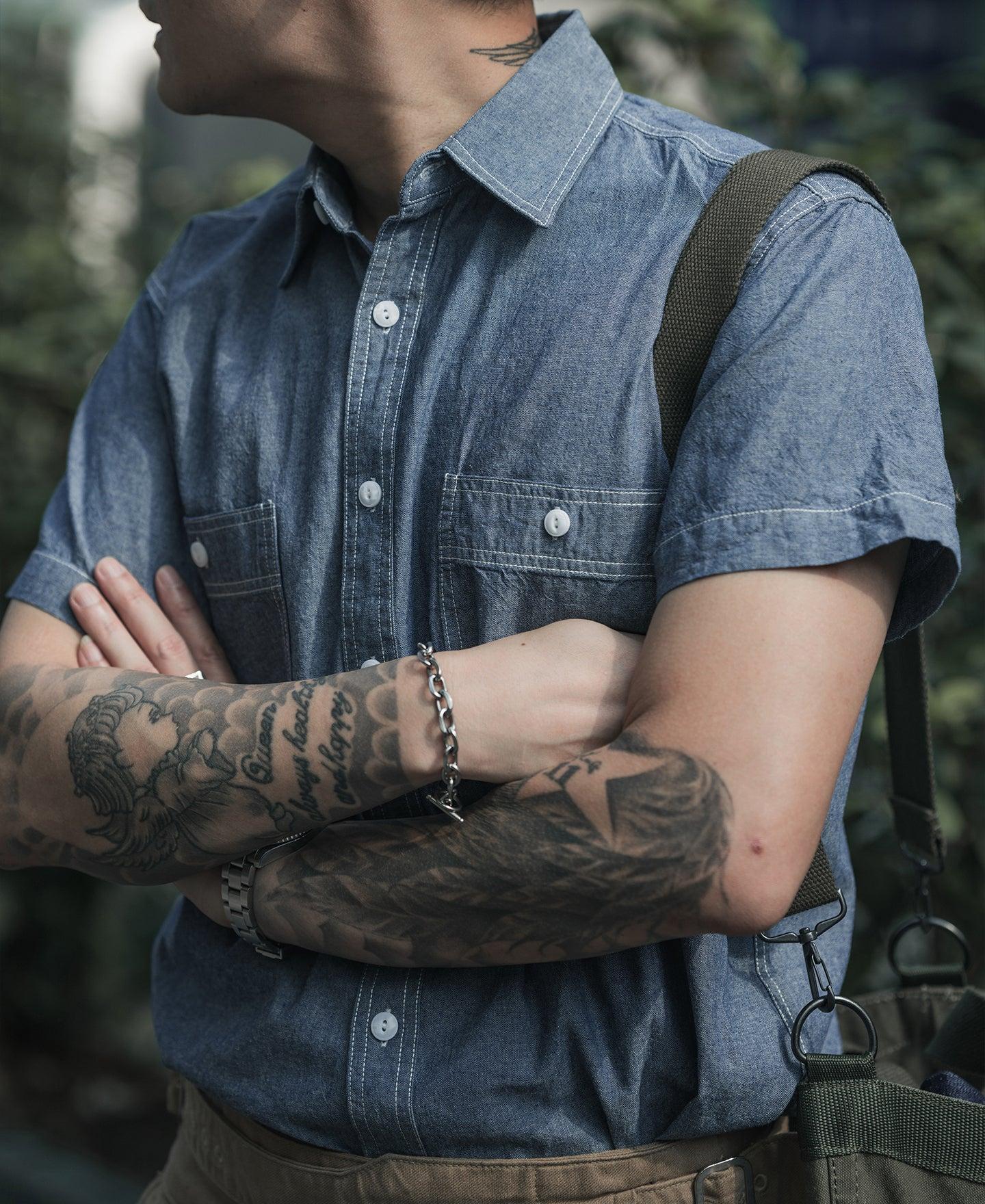 Chambray Short Sleeve Work Shirt Product Image