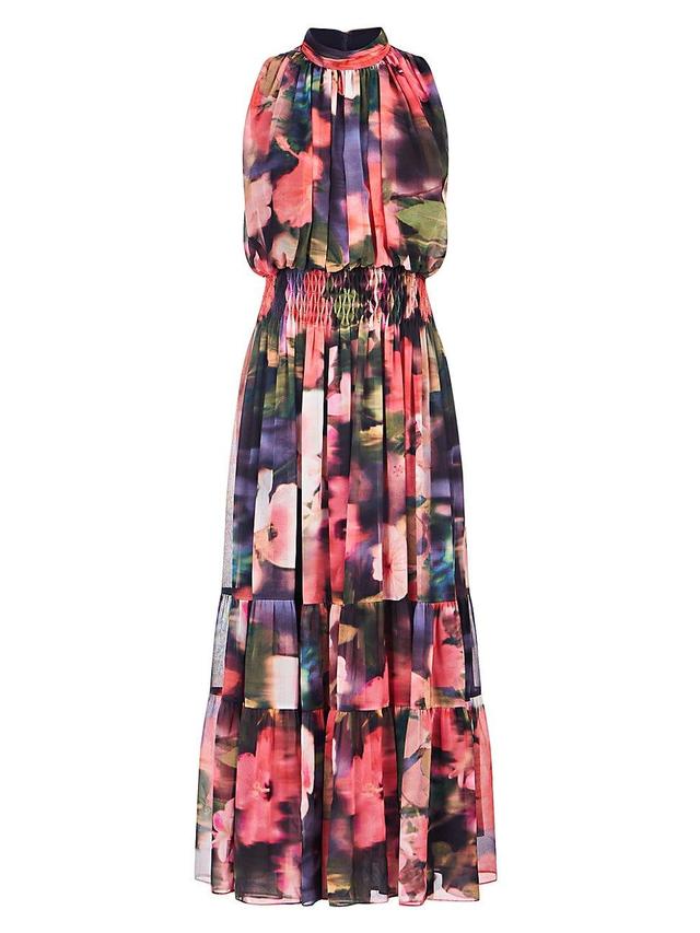 Womens Leilani Hibiscus Print Blouson Maxi Dress Product Image