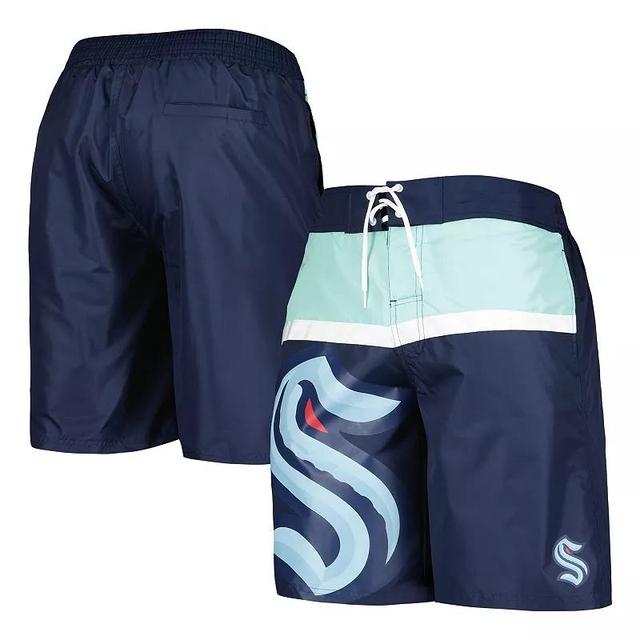 Mens Starter Deep Sea Blue Seattle Kraken Sea Wind Swim Trunks Krk Blue Product Image