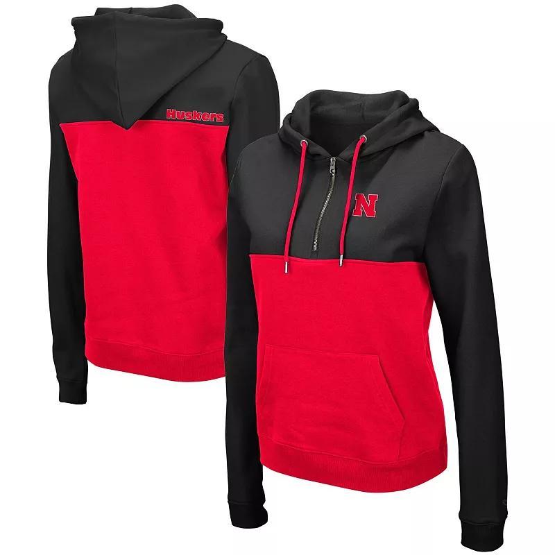 Womens Colosseum /Red Nebraska Huskers Aidan Lightweight Half-Zip Hoodie Product Image