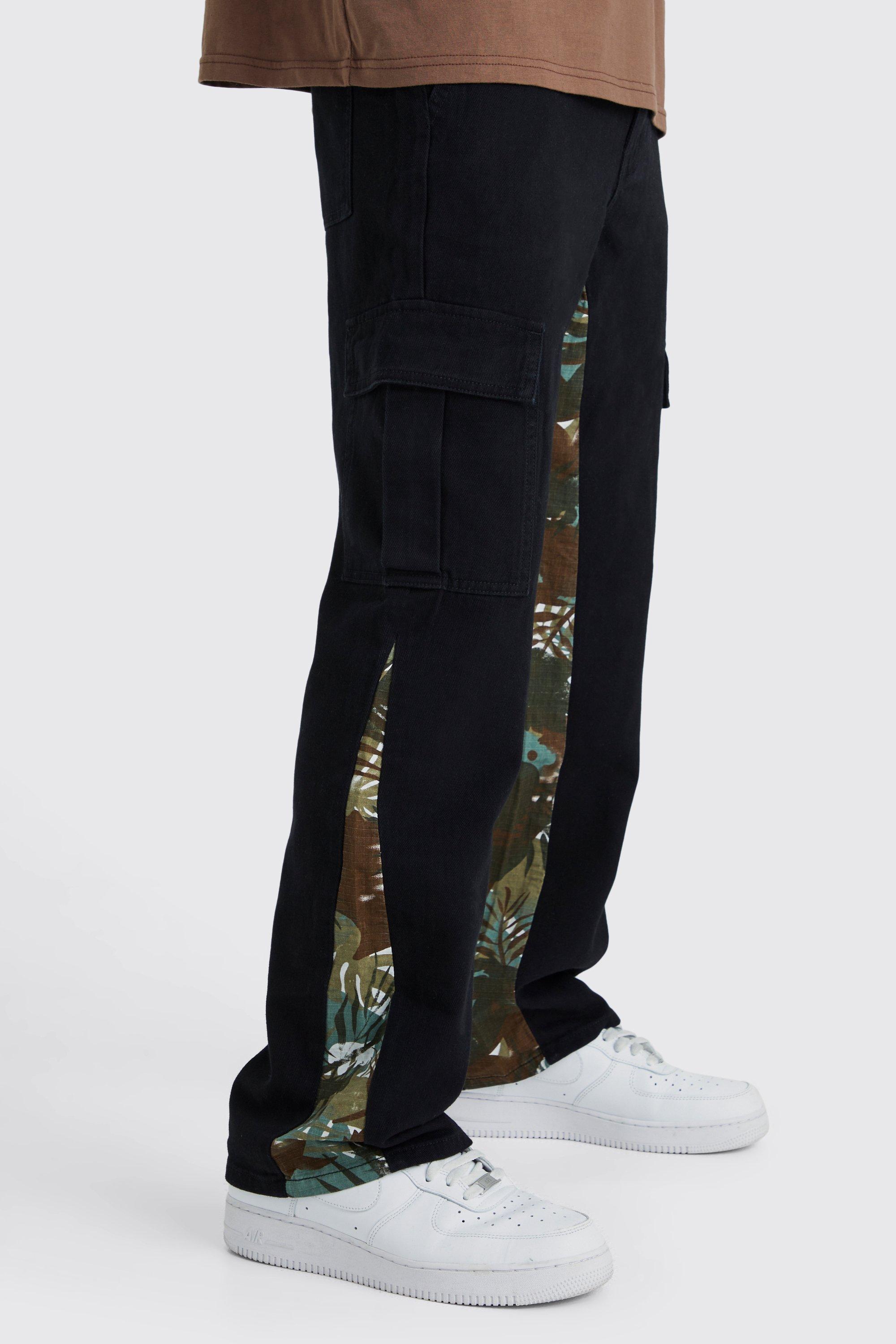 Straight Leg Camo Gusset Cargo Trouser | boohooMAN USA Product Image