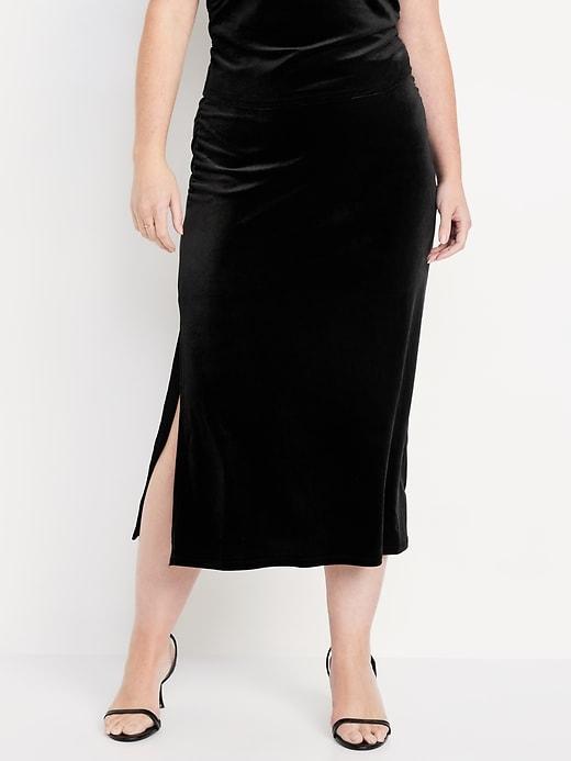 Velvet Maxi Skirt Product Image