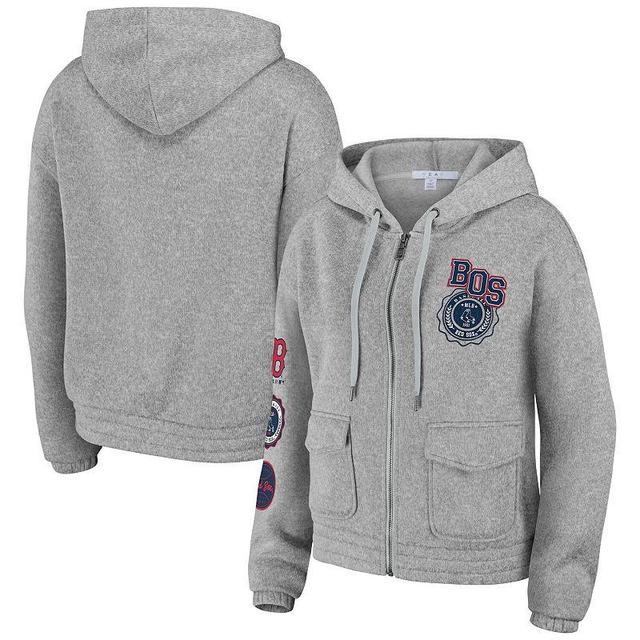 Womens WEAR by Erin Andrews Gray Boston Red Sox Full-Zip Hoodie Product Image