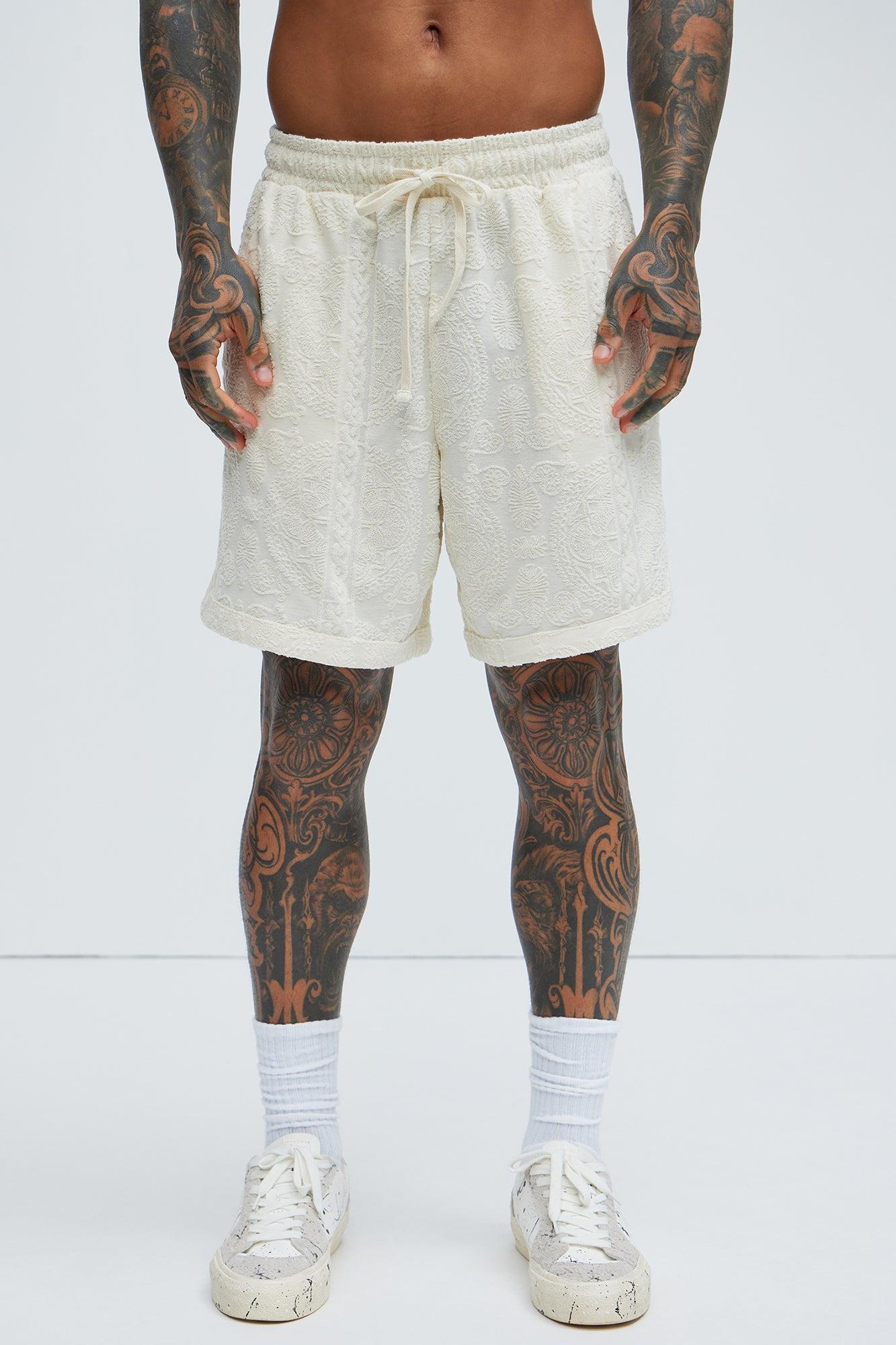 Link Textured Shorts - Cream Product Image