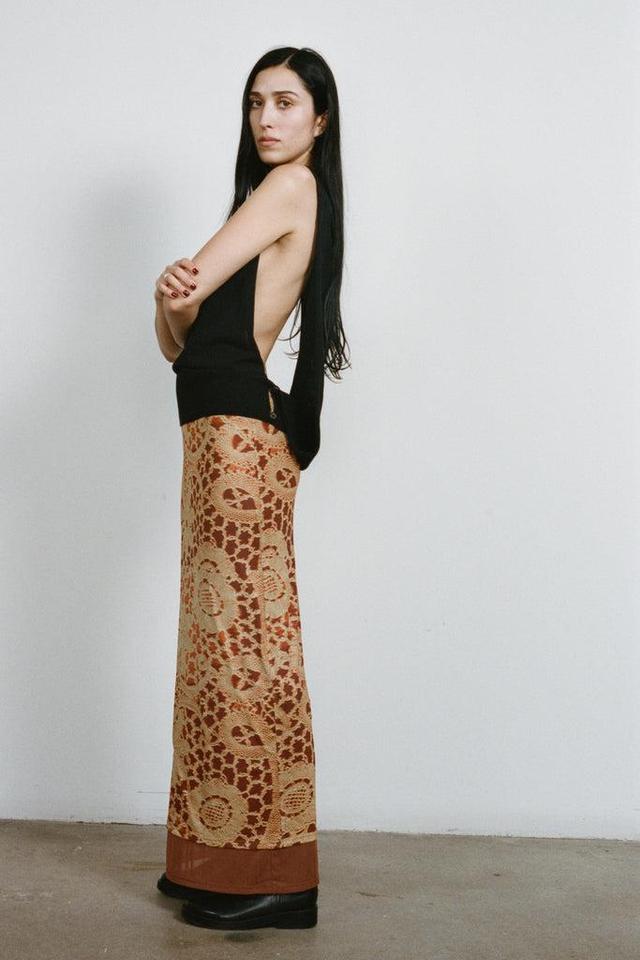 TOPANGA SKIRT - LACE ORANGE — LACE ORANGE / XS Product Image