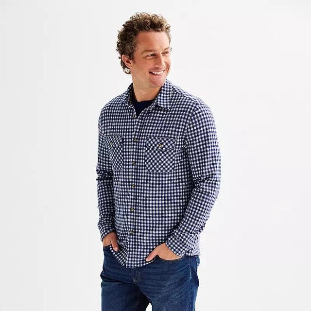 Mens Sonoma Goods For Life Long Sleeve Knit Button-Up Shirt Product Image