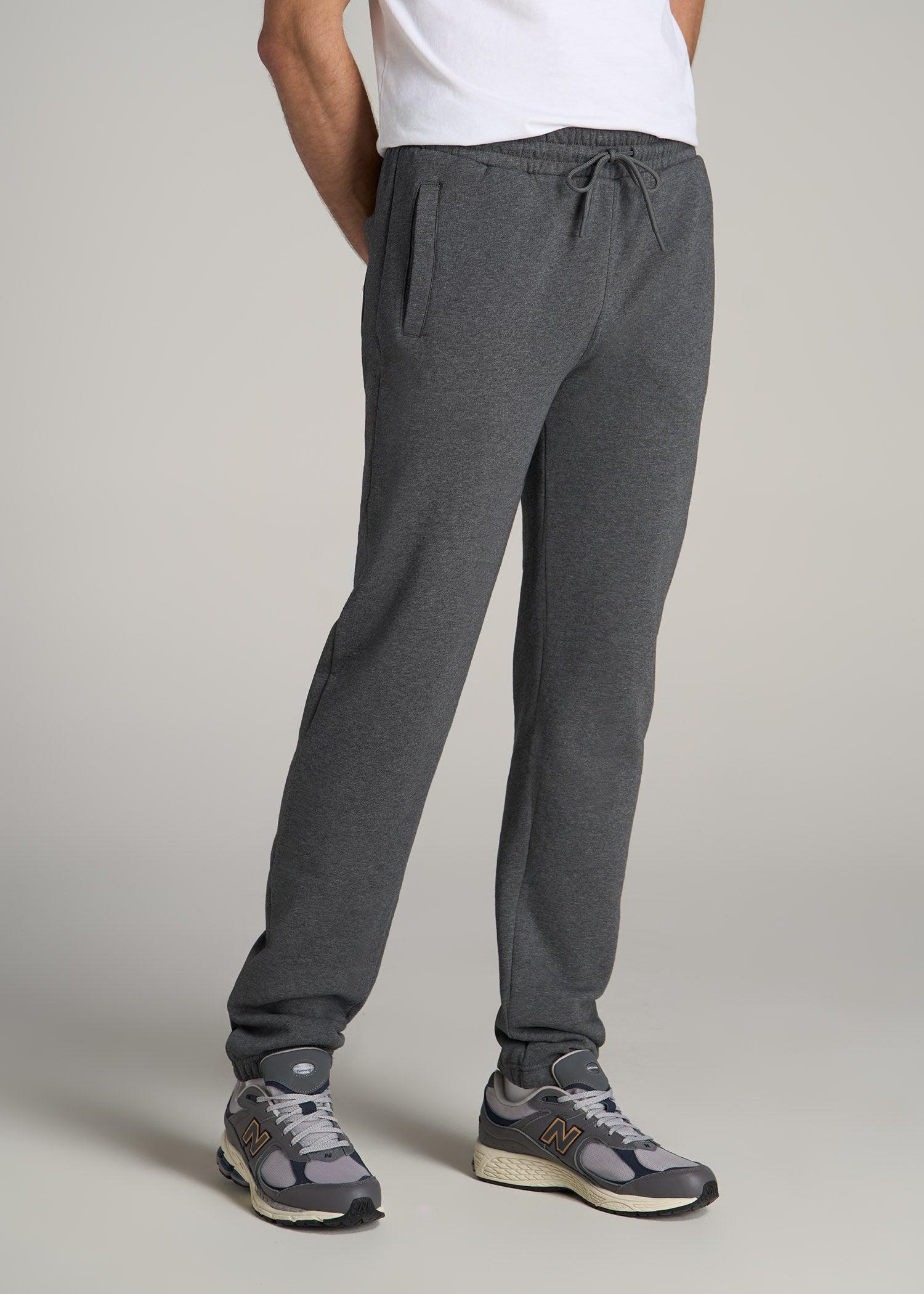 Wearever Fleece Elastic-Bottom Sweatpants for Tall Men in Charcoal Mix Male Product Image