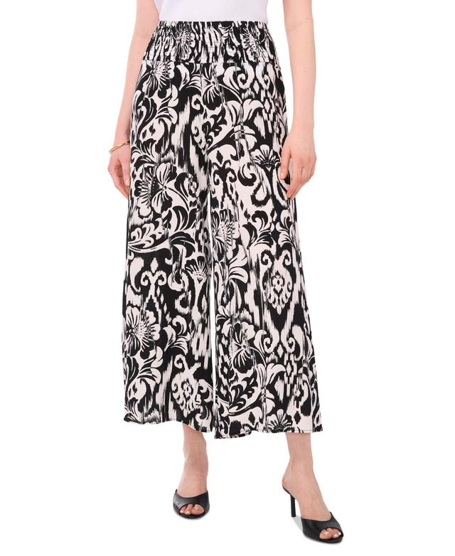 Women's Challis Printed Smocked Wide-Leg Pants Product Image