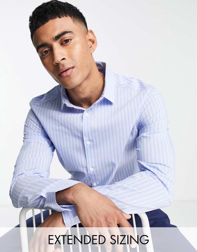 ASOS DESIGN slim fit stripe work shirt Product Image