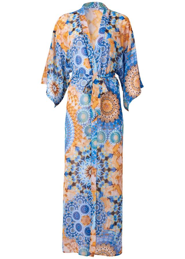 Sheer Caftan Cover-Up - Blue Multi Product Image