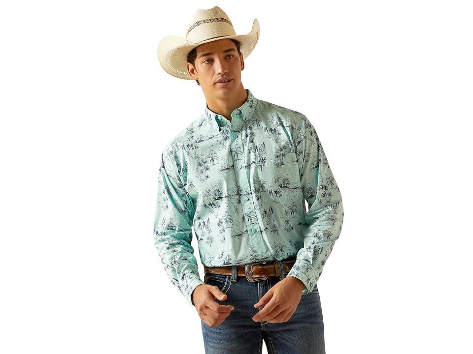 Ariat Paxtyn Classic Fit Shirt (Blue Tint) Men's Clothing Product Image