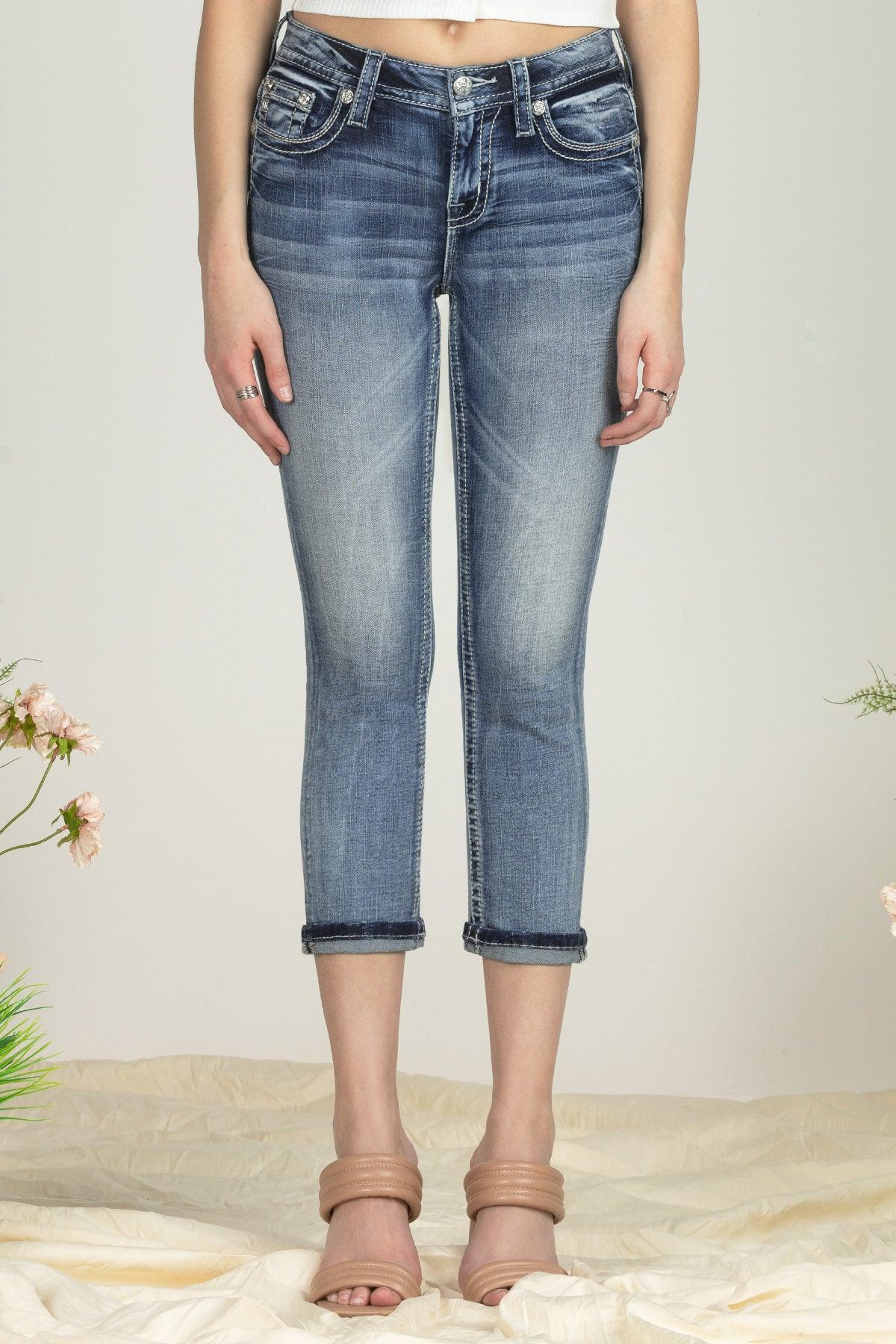 Horseshoe Blues Denim Capri Product Image