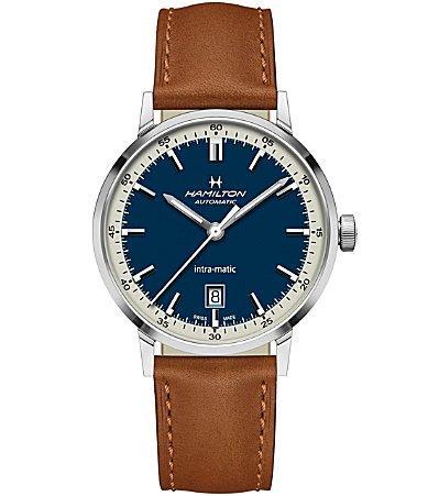 Hamilton American Classic Intra-Matic Brown Leather Automatic Watch Product Image