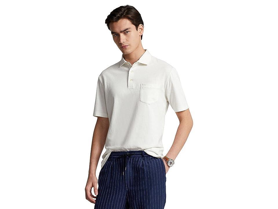 Polo Ralph Lauren Classic Fit Cotton-Linen Polo Shirt (Antique Cream) Men's Clothing Product Image