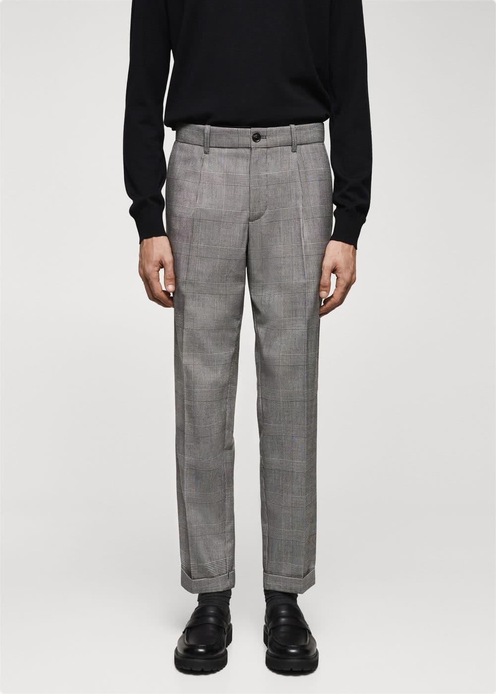 MANGO MAN - Check pleated pants greyMen Product Image