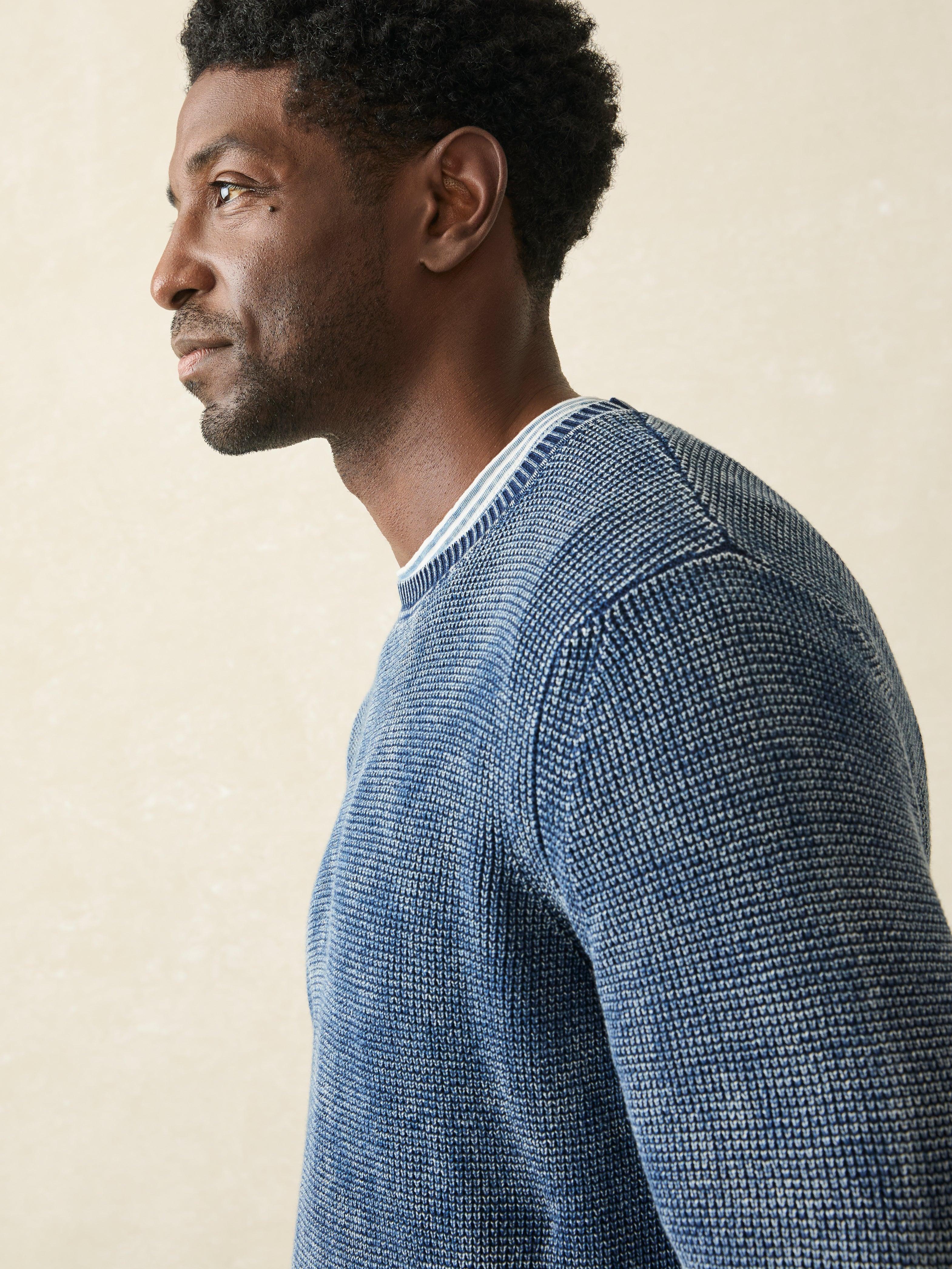 Sunwashed Crewneck Sweater - Indigo Storm Wash Male Product Image