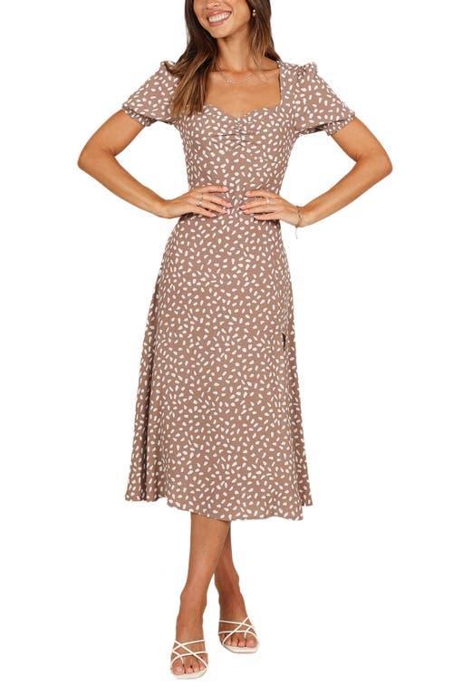 Petal & Pup Franklin Print Puff Sleeve Midi Dress Product Image