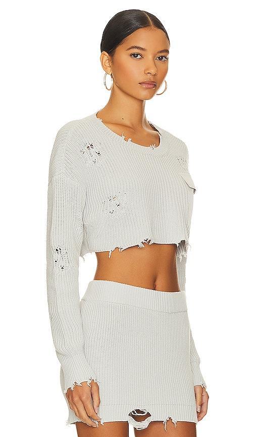 SER.O.YA Cropped Devin Sweater in Grey. Size M. Product Image