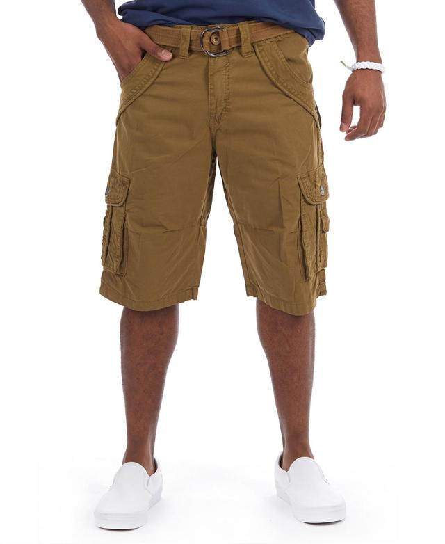 Mens Xray Belted Double-Pocket Bermuda Cargo Grey Product Image