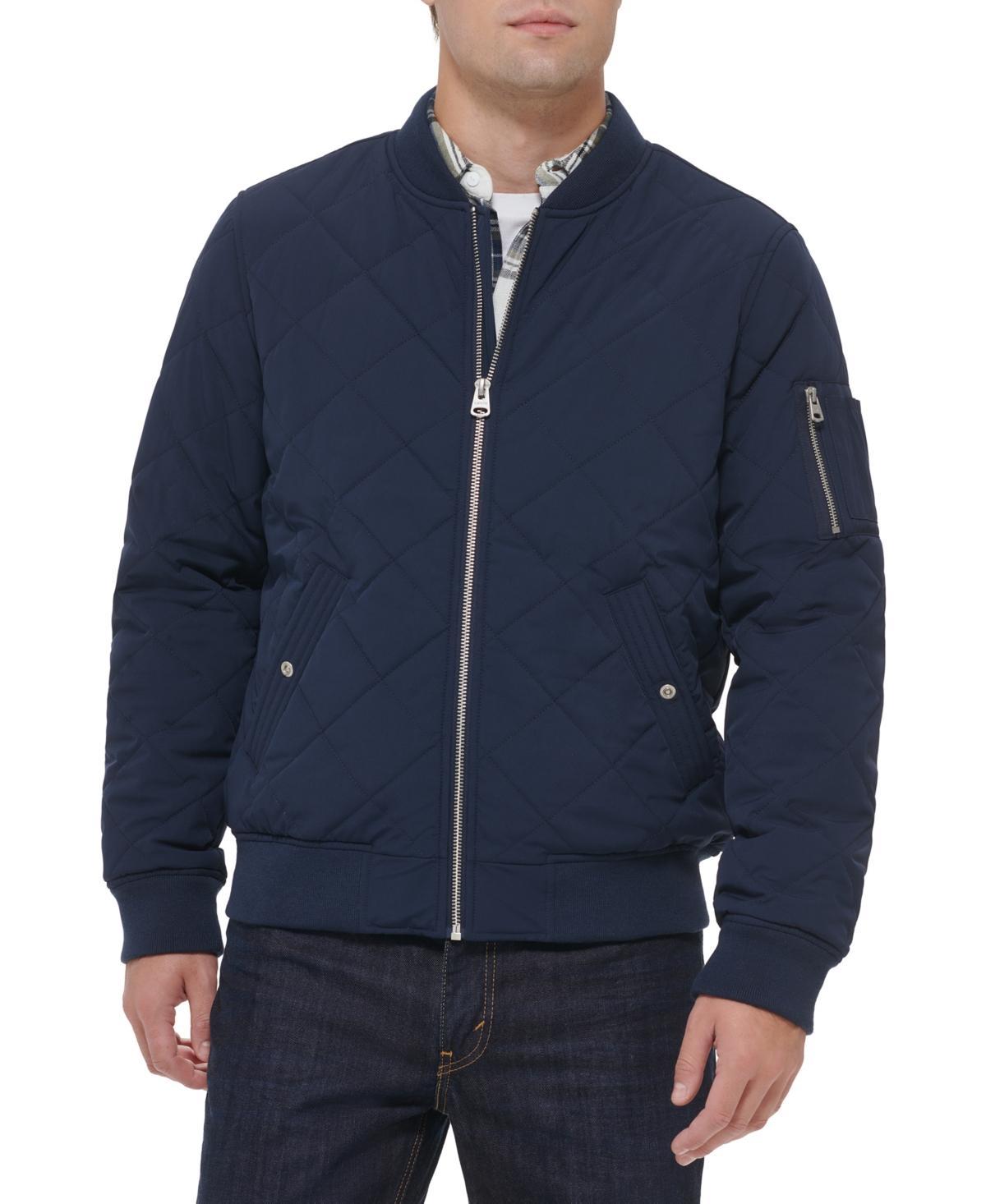 Mens Levis Diamond Quilted Bomber Jacket Blue Product Image