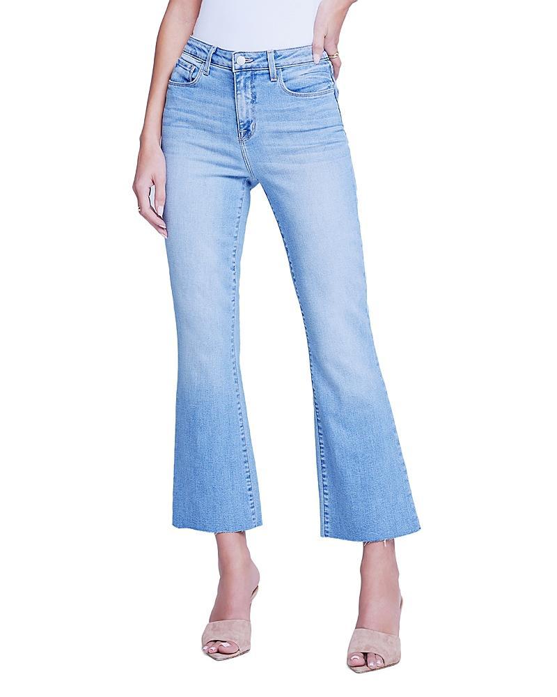 LAGENCE Kendra Raw Hem Crop Flare Jeans Product Image