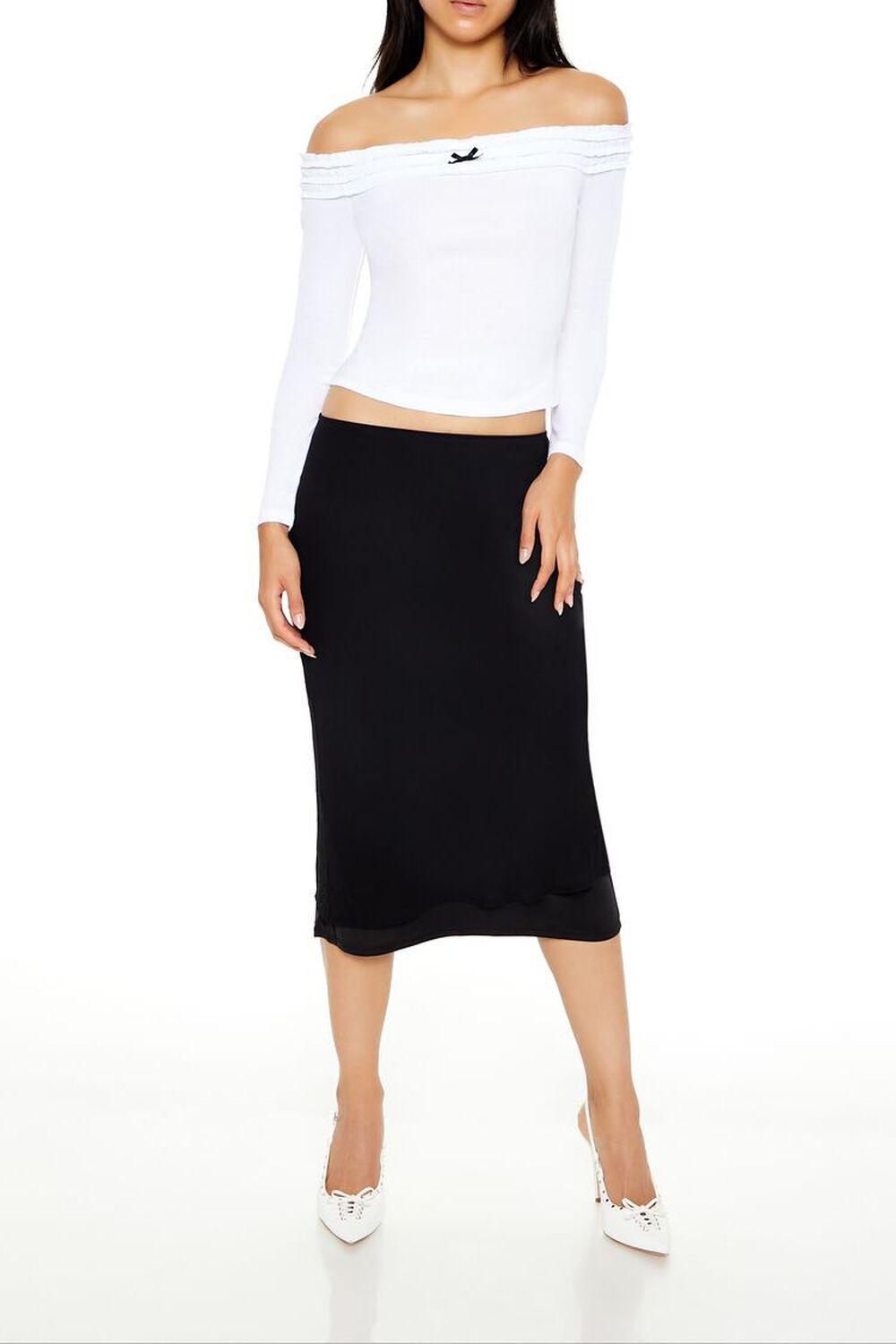 Off-the-Shoulder Bow Crop Top | Forever 21 Product Image