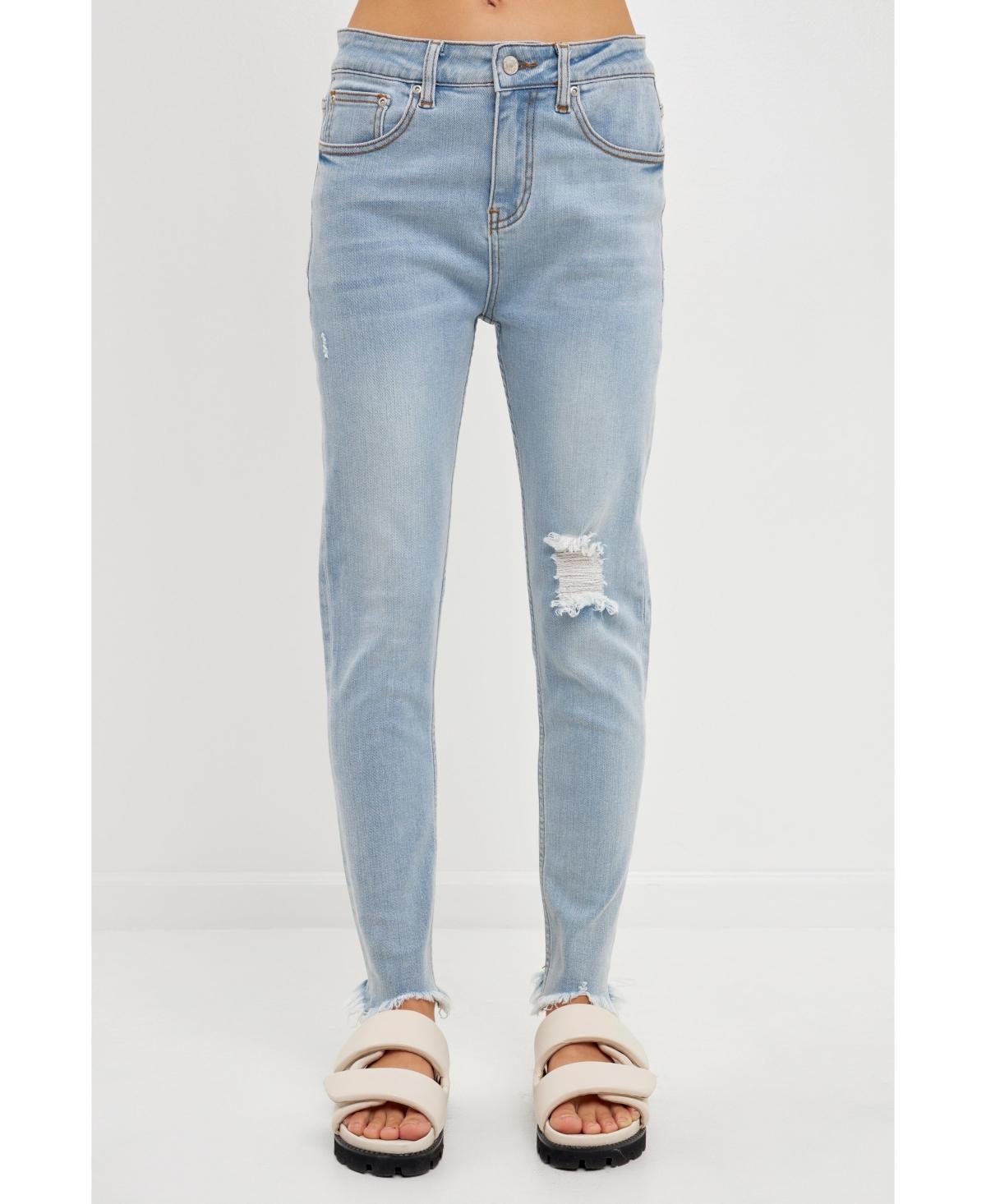 Grey Lab Womens Destroyed Skinny Jeans Product Image