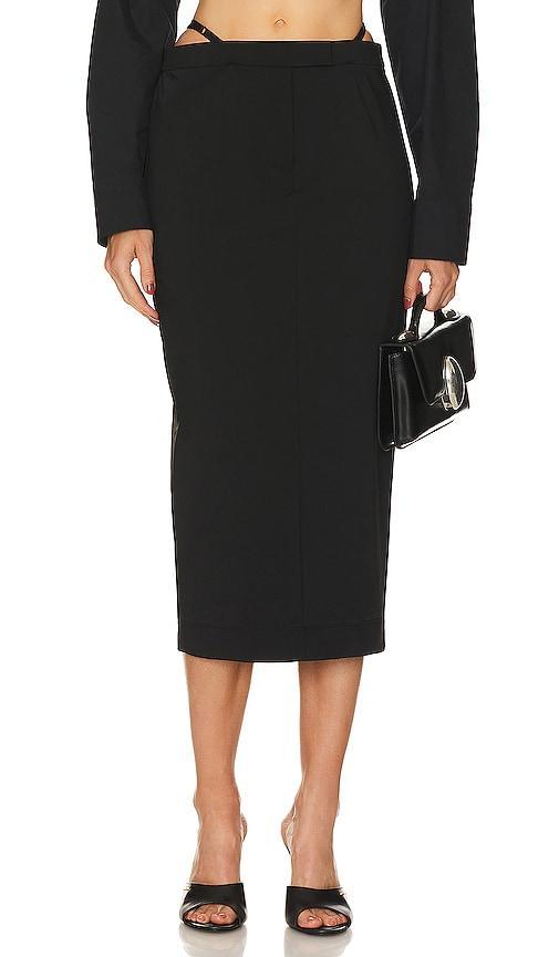 Alexander Wang Fitted G String Long Skirt Black. (also in ). Product Image