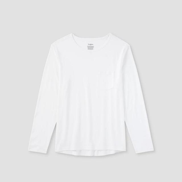 Mens Adaptive Every Wear Long Sleeve T-Shirt - Goodfellow & Co Eco White M Product Image