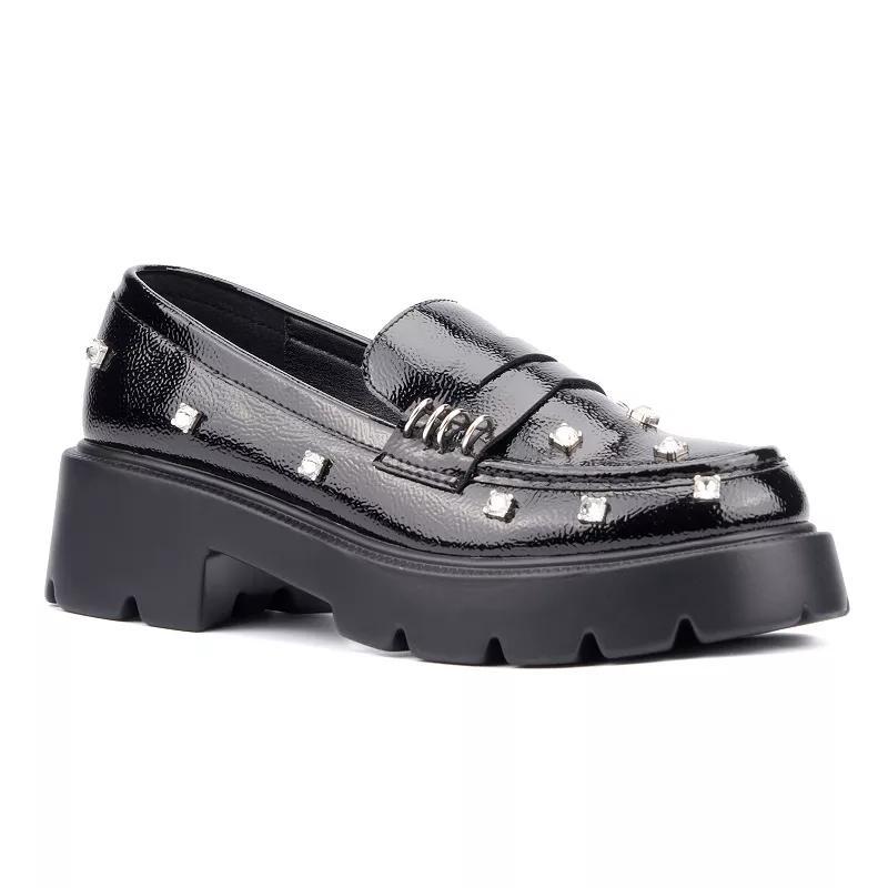 Olivia Miller Luscious Womens Rhinestone Loafers Product Image