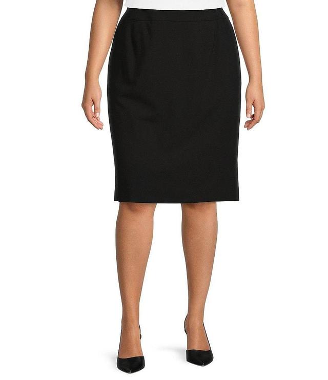 Calvin Klein Plus Size High Rise Luxe Stretch Pencil Skirt Product Image